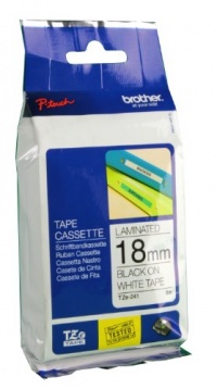 Brother 3/4 Inch x 26.2 Feet Black on White Labeling Tape (TZ241)