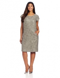 Jones New York Women's Plus Size Capped Sleeve Shift Dress With WI