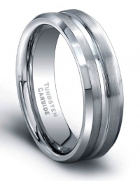 CleverEve Tungsten Carbide Ring Brushed And Polished Size 9.5