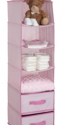 Delta 6 Shelf Storage with 2 Drawers, Pink