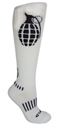 MOXY Socks THE Ultimate Grenade White with Black Knee-High Crossfit Deadlift Socks