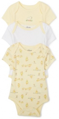 Little Me Chick 3 Pack Bodysuit, Yellow Print