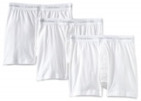 Calvin Klein Men's 3 Pack Knit Boxer, White, Large