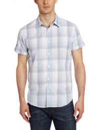 Calvin Klein Sportswear Men's Short Sleeve Yarn Dye Chambray Check