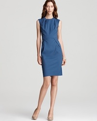 Jewel tones are this season's answer to classic black. Work the trend in vibrant style with a dazzling Lafayette 148 New York sheath dress, finished with delicate pleats for effortless elegance.