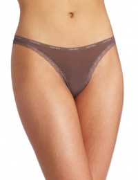 Calvin Klein Women's Bottom's Up Thong, Smoke, Small