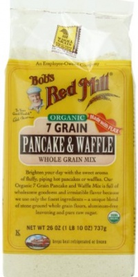 Bob's Red Mill Organic 7 Grain Pancake & Waffle, Whole Grain Mix, 26-Ounce Bags (Pack of 4)