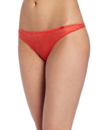 Calvin Klein Women's Shimmy Thong, Sour Cherry, Large