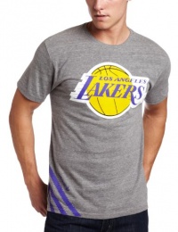 Los Angeles Lakers Grey adidas Originals Big Stripes Tri-Blend T-Shirt