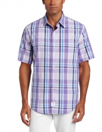 IZOD Men's Short Sleeve Saltwater Poplin Shirt