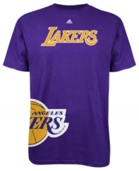 GO TEAM! Show off your fave basketball's team and colors in this LA Lakers tee by adidas.