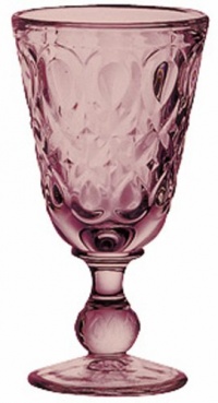 La Rochère Set of 6 Lyonnais Décor Amethyst 8-oz. Footed Wine Glasses