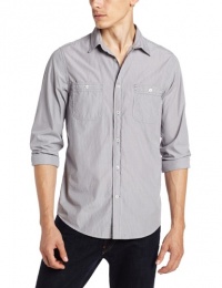 Ben Sherman Men's Laundered Ticking Stripe Woven Shirt