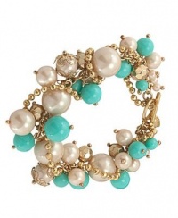 Carolee Bracelet, Gold-Tone Glass Pearl Beaded Cluster Bracelet