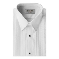 Tuxedo Shirt- White 1/4 Pleat Laydown Collar