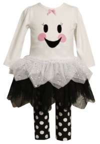 Bonnie Baby-girls Newborn Ghost Face To Tulle Skirt and Knit Top with Legging