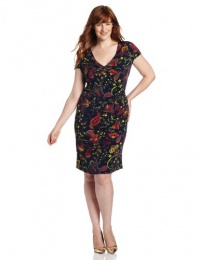 Jones New York Women's Plus-Size Faux Wrap Dress