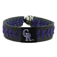 MLB Colorado Rockies Team Color Baseball Bracelet