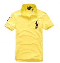 Ralph Lauren Custom-Fit * Big Pony S/S * YELLOW/DARK BLUE PONY - XL Polo shirt