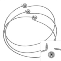 Silver Plated Wire Beading Bracelet With Ball - Add A Bead (3 Bracelets)