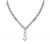 B. Brilliant Sterling Silver Necklace, 17 Cubic Zirconia Triple Drop Pendant (24-3/8 ct. t.w.)