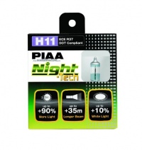 PIAA 10711 Night Tech 55 Watt H11 Upgrade Bulb - Pair