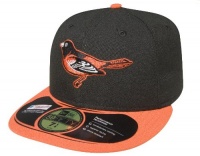 MLB Baltimore Orioles Authentic On Field Game 59FIFTY Cap, Black/Orange Bill