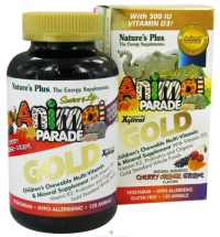 Nature's Plus, Animal Parade Gold, Children's Chewable Multi-Vitamin & Mineral, Assorted Flavors, 120 Animals