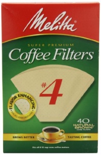 Melitta Cone Coffee Filters, Natural Brown, No. 4, 40-Count Filters (Pack of 12)