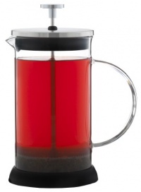 GROSCHE LISBON French press coffee and tea press, 1 liter 34 fl. oz capacity, Glass body with SS filter press, removable silicone grip base, and included spoon