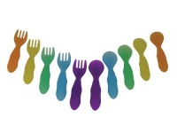 The First Years Take & Toss Toddler Fork And Spoon Flatware, Colors May Vary