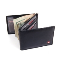 Mens Leather Wallet Spring Money Clip Z Shape Trifold Bifold 11 Card Slots 2 IDs