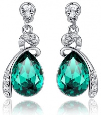 Eternal Love Teardrop Swarovski Elements Crystal Earrings (Green) - 1144601