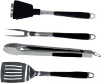 Brinkmann 9029 Stainless-Steel 4-Piece Barbecue Tool Set, Non-Slip Handles