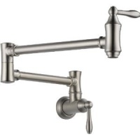 Delta 1177LF-SS Pot Filler Faucet - Wall Mount, Stainless