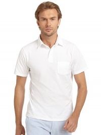 THE LOOKPolo collarFront button placketShort sleevesChest patch pocketVented hemTHE MATERIALCottonCARE & ORIGINMachine washImportedThis item was originally available for purchase at Saks Fifth Avenue OFF 5TH stores. 