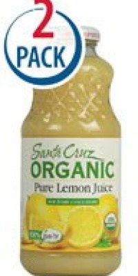 Santa Cruz Organic Lemon Juice -- 16 fl oz Each / Pack of 2