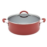 KitchenAid Aluminum Nonstick 7.5-Qt. Covered Wide Stockpot, Red