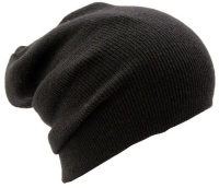 Slouchy Beanie Slouch Hat Ski Hat Snowboard Hat Ribbed Beanie Black