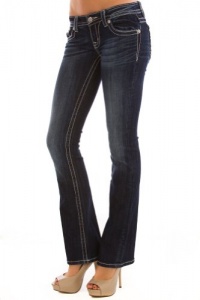 Miss Me Women's Bedecked Fleur-De-Lis Applique Bootcut Jeans