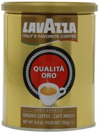 Lavazza Qualita Oro Ground Coffee, 8.8-Ounce Cans (Pack of 4)