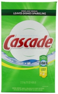 Cascade Powder Dishwasher Detergent, Lemon Scent 75 Oz