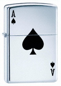 Zippo Lucky Ace High Polish Chrome Pocket Lighter