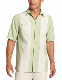 Cubavera Men's Short Sleeve Panel Hidden Pocket Flap Shirt