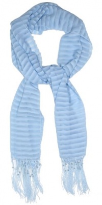 Sarah Wide Stripe Scarf with Fringe Scarf Colors: Blue