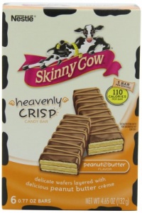 Nestle Skinny Cow Heavenly Peanut Butter Crisp Box, 6 Count, 0.77 Ounce Bars (Pack of 4)