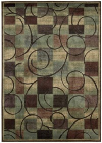 Area Rug 2x2 Rectangle Contemporary Brown Color - Nourison Expressions Collection