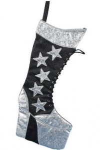 Kurt Adler 19-Inch KISS Star Boot Applique Stocking