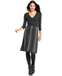 This petite sweater dress from Spense is cozy and cute! Pair with booties and tights for a fall-ready look!