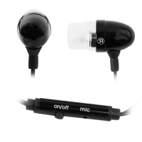 GTMax Black 3.5mm Metal Stereo Headset Handsfree Soft Gel Earbud with Microphone for Nokia Lumia 822, Lumia 810, Lumia 920, Lumia 820